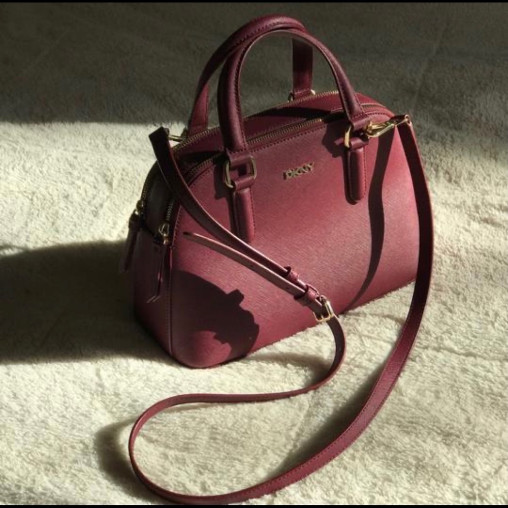 DKNY Purse Red Leather Cross Body Bag
